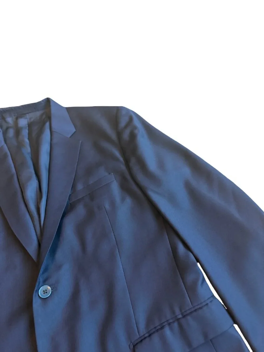 Theory Navy Two Button Notch Lapel Blazer Jacket Sport Coat Wool Size 46 Men's